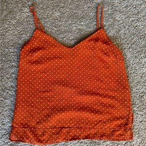 Forever 21 Burnt Orange with White Polka Dot Women's Top